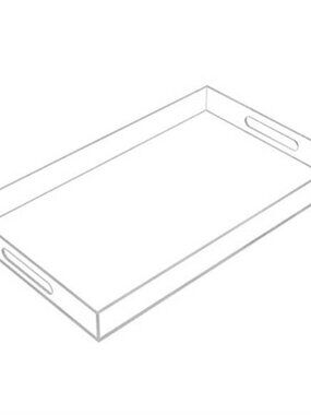 Clear Acrylic Serving Tray Decorative Coffee Table Vanity Organizer Large Tray